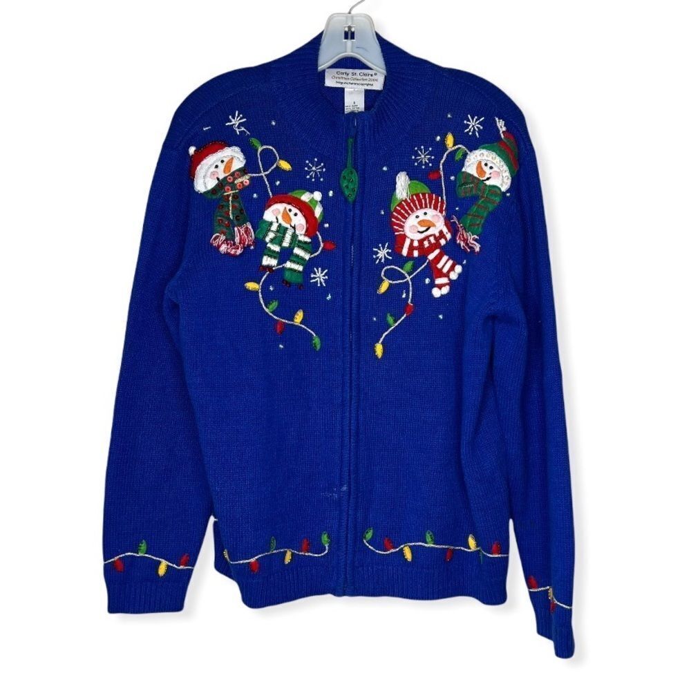 Vintage 2004 Carly St. Claire Christmas Cardigan Sweater